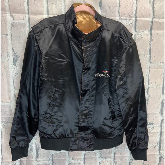 Vintage 90’s Unisex Mohegan Sun Reversible Black/Gold Men Jacket Sz M - Picture 3 of 12